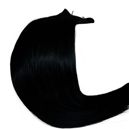 Übungstressen / Echthaar Genius Weft / Black /50g /35cm